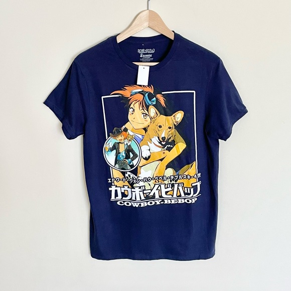 NEW Cowboy Bebop Ed & Ein Graphic Navy Anime T Shirt Adult size Medium - Picture 1 of 4